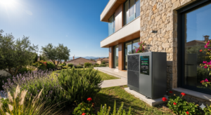 Instalación de aerotermia en España en una vivienda unifamiliar eficiente para ahorrar en calefacción y aire acondicionado en 2026.